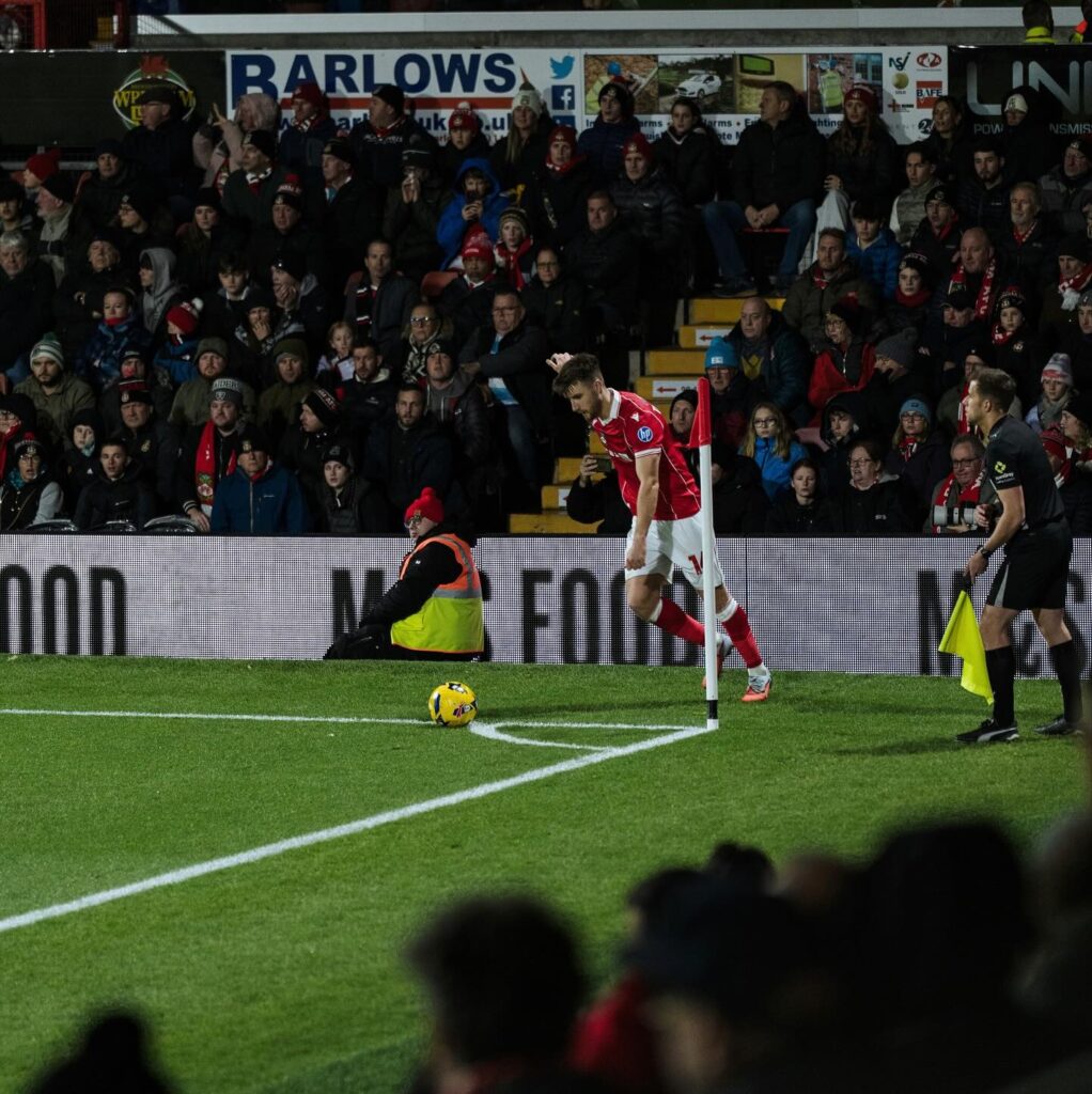 Thomason corner. Credit: Wrexhamafc.co.uk