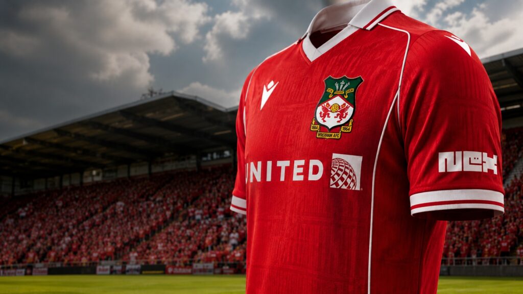 Mock up of Nex as Wrexham sleeve sponsor