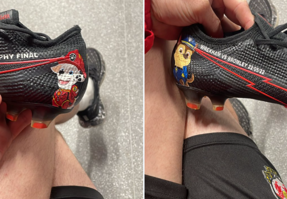 Paul Mullin's Paw Patrol boots. Credit: X/PMullin7.