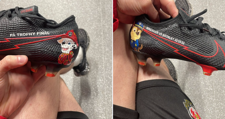 Paul Mullin's Paw Patrol boots. Credit: X/PMullin7.