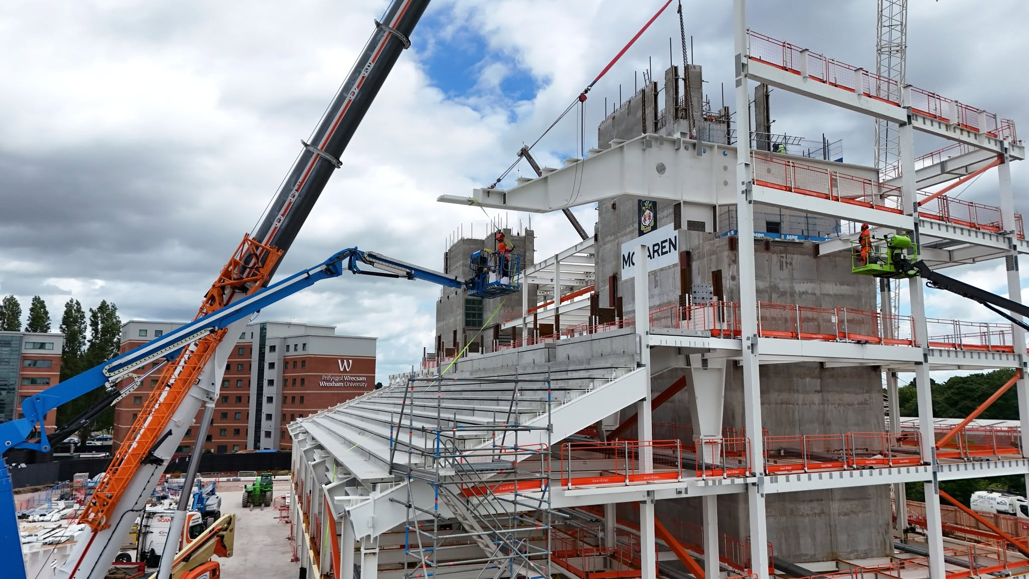 Work has started on the upper tier at The Racecourse. Credit: Roberts and Daughter