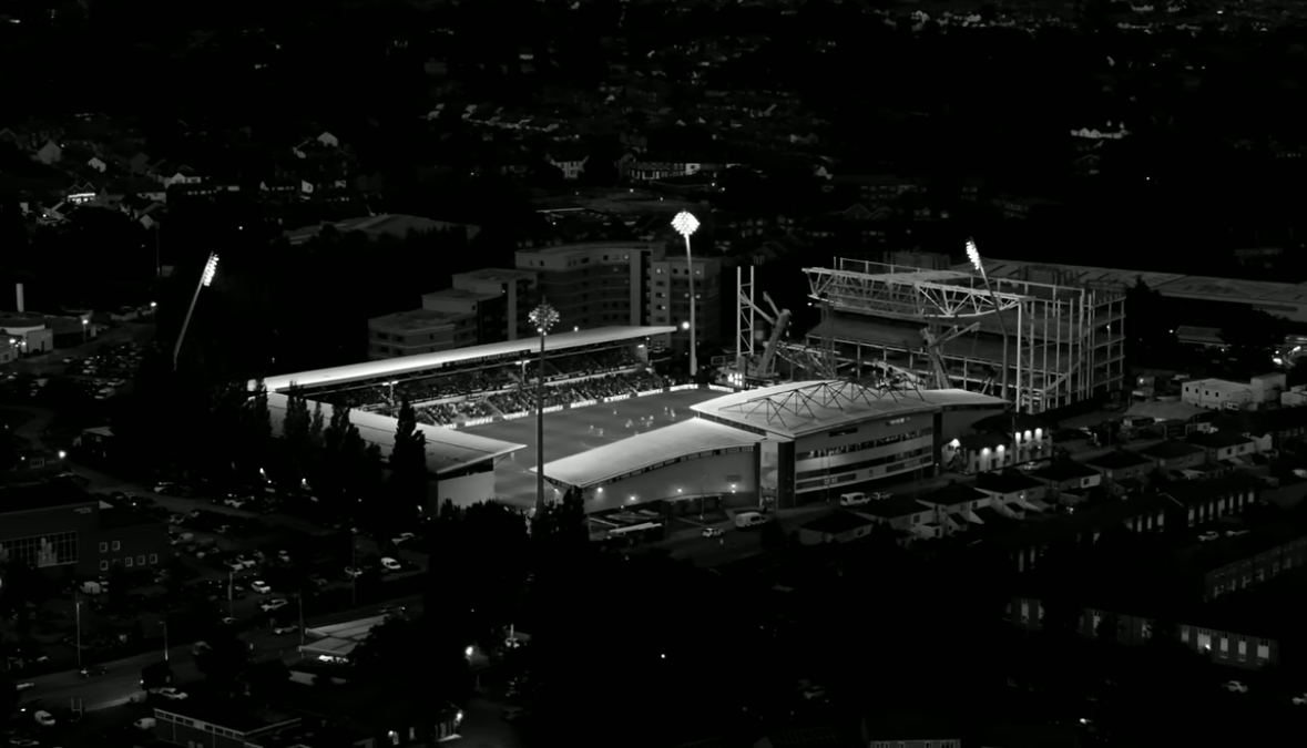 The Racecourse and Kop. Credit: @WrexhamFromAbove