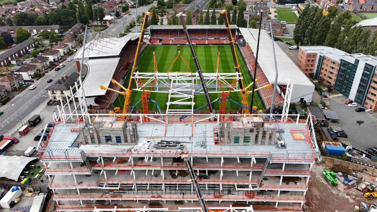 Kop Stand progress at The Racecourse. Credit: Roberts and Daughter