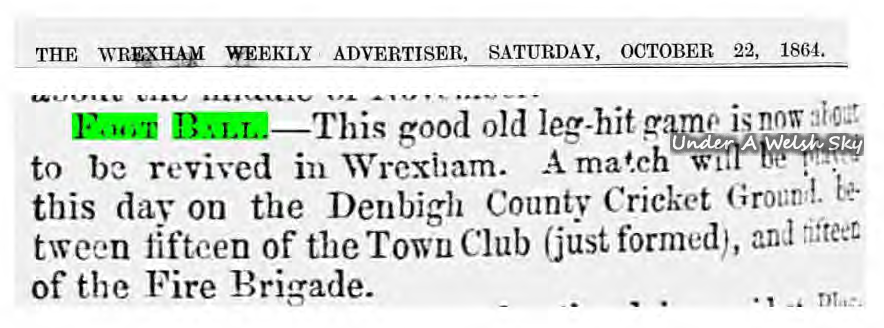 Newspaper clipping from 1864. Credit: Under a Welsh Sky