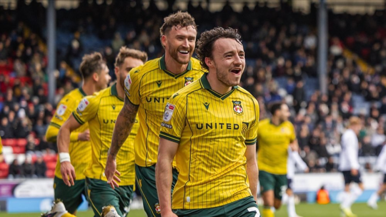 Last time Wrexham travelled to Ewood Park, Rathbone scored this screamer. Credit: @wrexham_afc Threads