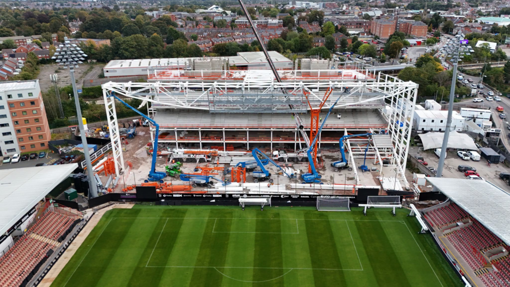 The new Kop could trigger major changes elsewhere at Wrexham's Racecourse. Credit: Roberts and Daughter