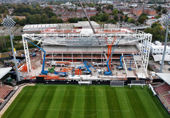 The new Kop could trigger major changes elsewhere at Wrexham's Racecourse. Credit: Roberts and Daughter
