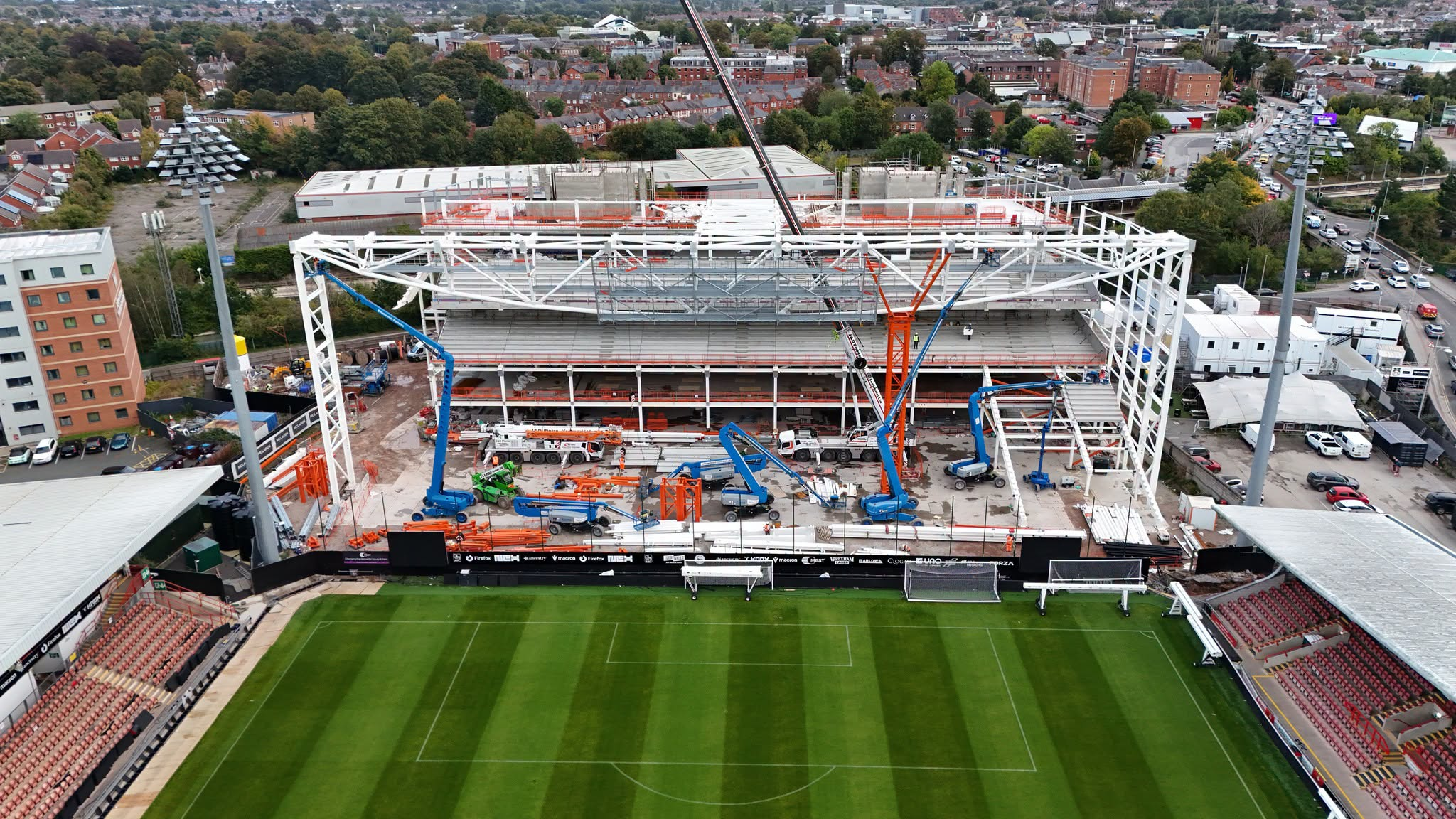 The new Kop could trigger major changes elsewhere at Wrexham's Racecourse. Credit: Roberts and Daughter