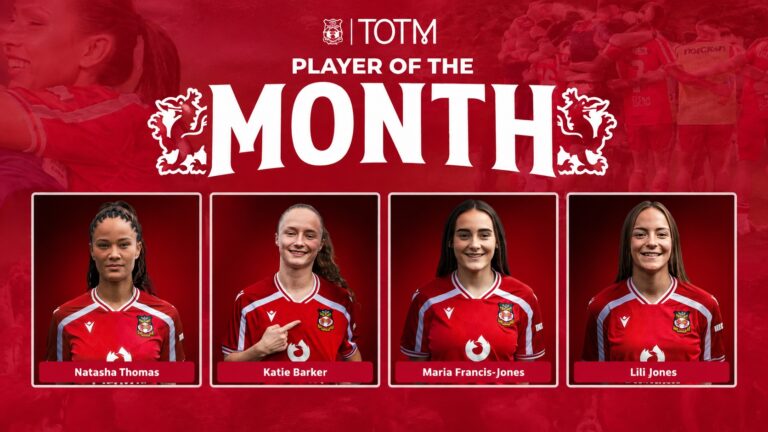 Wrexham Womens Player of the Month Showcase. Credit: Wrexham AFC